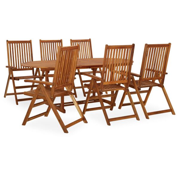 vidaXL 7 Piece Garden Dining Set Solid Acacia Wood