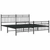vidaXL Metal Bed Frame without Mattress with Footboard Black 183x213cm