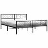 vidaXL Metal Bed Frame without Mattress with Footboard Black 193x203cm