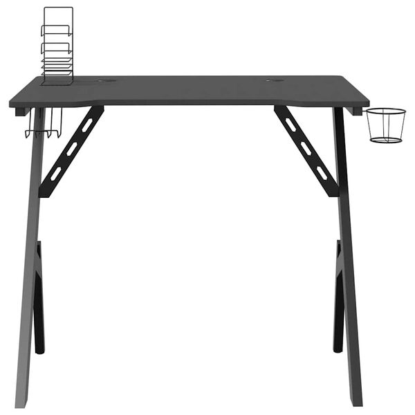 vidaXL Gaming Desk with Y Shape Legs Black 90x60x75 cm
