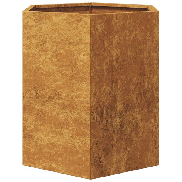 vidaXL Garden Planters 2 pcs Hexagon 46x40x45 cm Weathering Steel