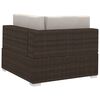 vidaXL 4 Piece Garden Sofa Set with Cushions Poly Rattan Brown