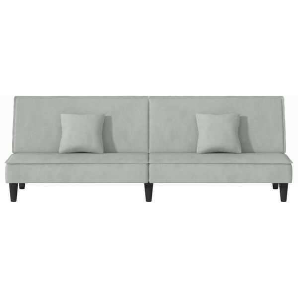 vidaXL Sofa Bed Light Grey Velvet