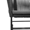 vidaXL 3 Piece Garden Dining Set with Cushions Black Poly Rattan Glass
