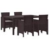vidaXL Garden Dining Set 5 pcs Brown Polt rattan