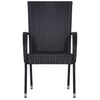 vidaXL 7 Piece Garden Dining Set Black