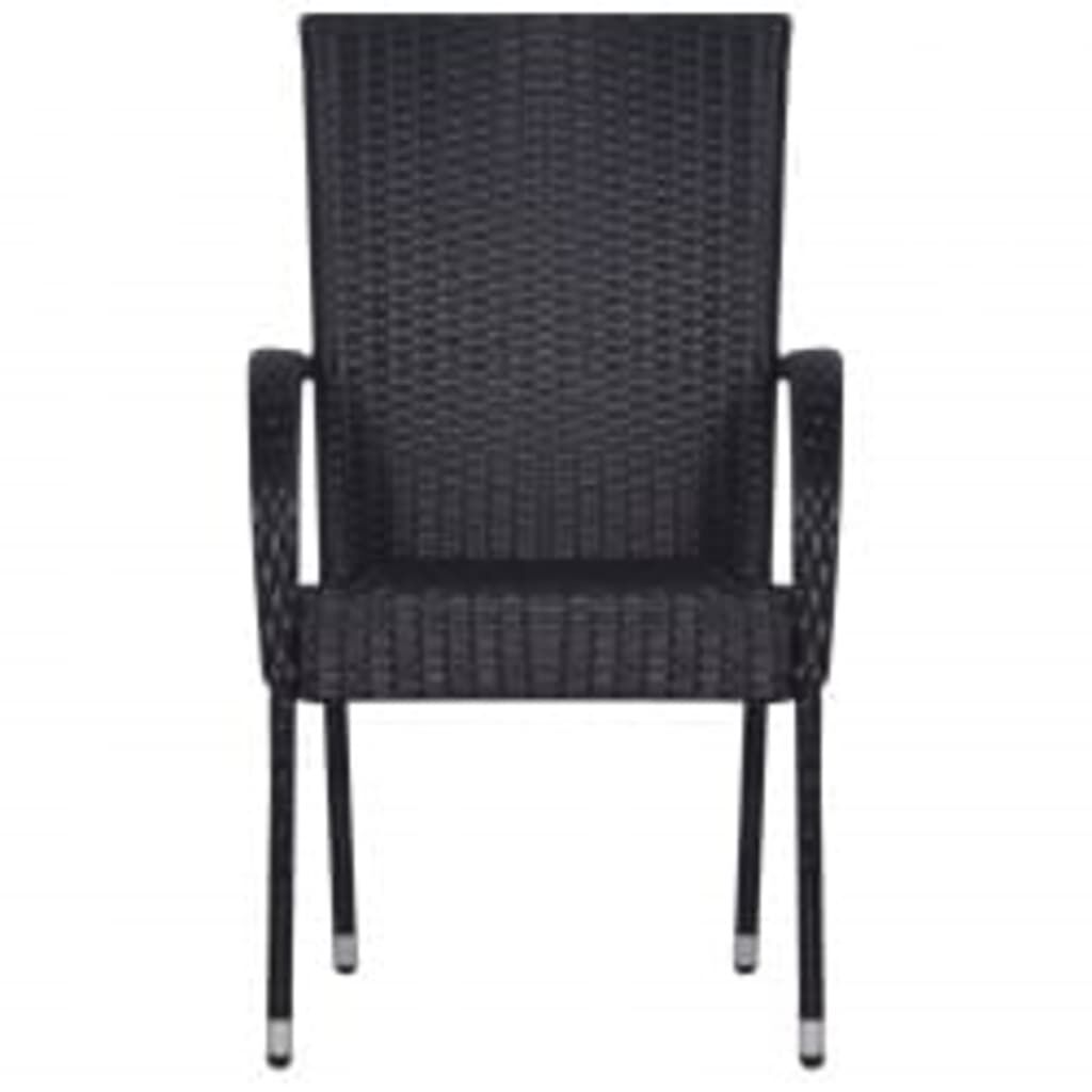 vidaXL 7 Piece Garden Dining Set Black