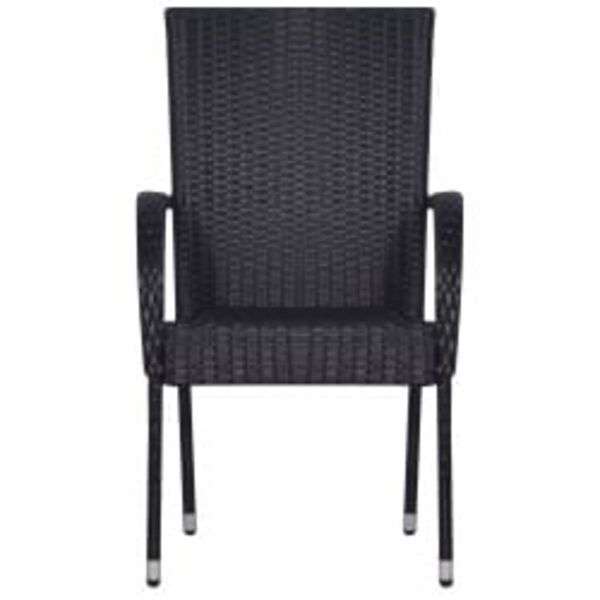 vidaXL 7 Piece Garden Dining Set Black