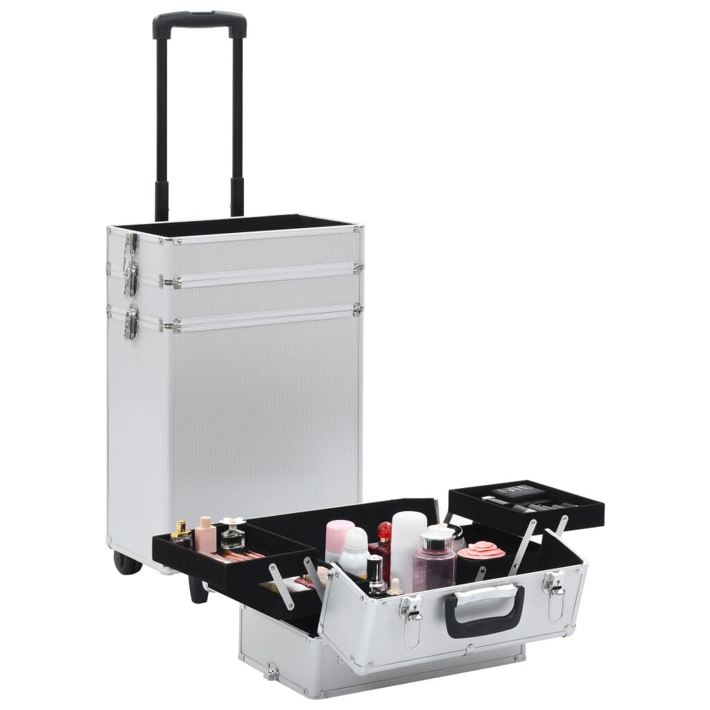 vidaXL Make-up Trolley Aluminium Silver