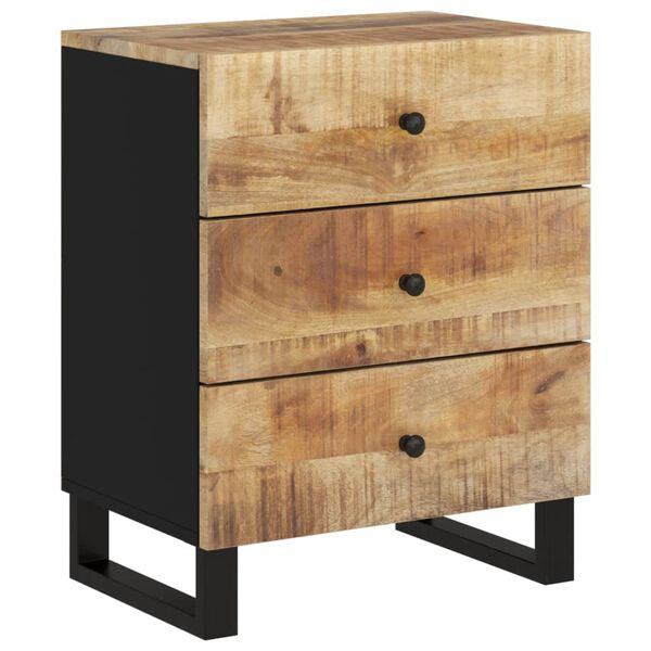 vidaXL Bedside Cabinet 50x33x62 cm Solid Wood Mango&Engineered Wood