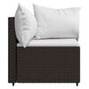 vidaXL Garden Corner Sofas with Cushions 2 pcs Brown Poly Rattan