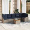 vidaXL Garden Sofa Set with Cushion 7 pcs Grey Poly Rattan