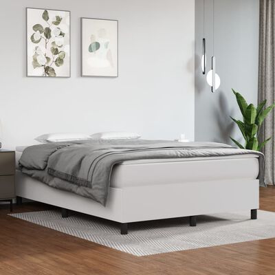 vidaXL Box Spring Bed Frame White 152x203 cm Queen Faux Leather