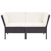 vidaXL 8 Piece Garden Lounge Set with Cushions Poly Rattan Black