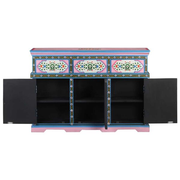 vidaXL Hand-Painted Sideboard Multicolour 110x30x76cm Solid Mango Wood