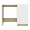 vidaXL Desk White and Sonoma Oak 100x50x76 cm Engineered Wood