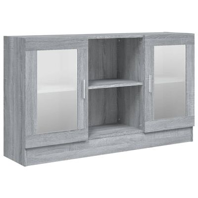 vidaXL Vitrine Cabinet Grey Sonoma 120x30.5x70 cm Engineered Wood