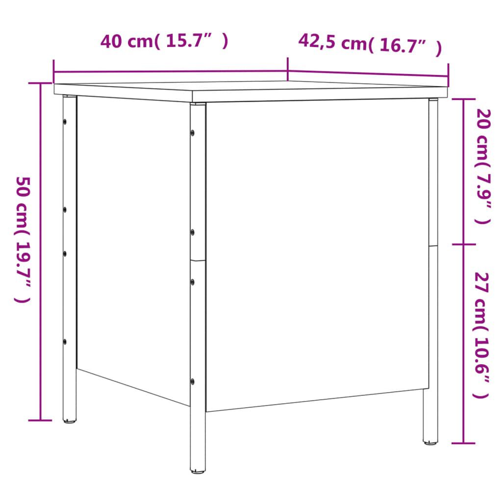 vidaXL Storage Bench Smoked Oak 40x42.5x50 cm Engineered Wood