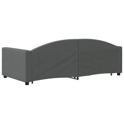 vidaXL Daybed with Trundle without Mattress Dark Grey 100x190 cm