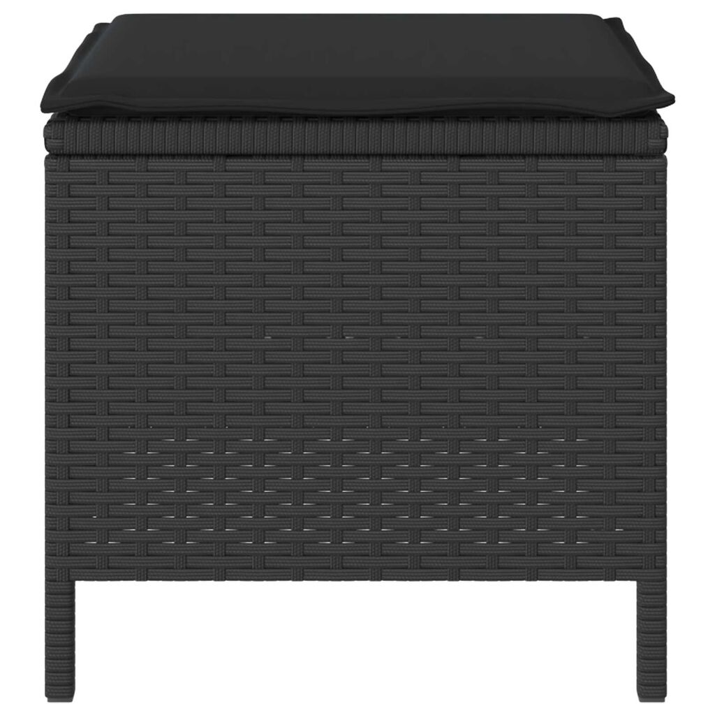 vidaXL Garden Dining Set 4 pcs Black Poly rattan
