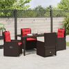 vidaXL Garden Dining Set 5 pcs Brown Poly rattan