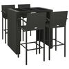 vidaXL 5 Piece Garden Bar Set Black Poly Rattan
