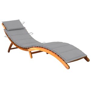 vidaXL Garden Sun Lounger with Cushion Solid Wood Acacia