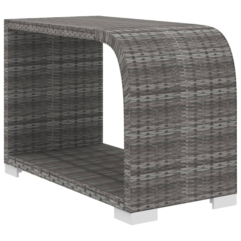 vidaXL 8 Piece Garden Lounge Set with Cushions Poly Rattan Grey