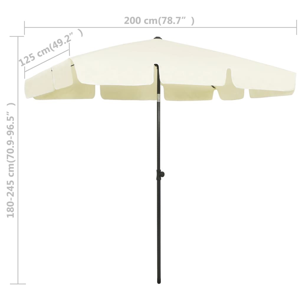 vidaXL Beach Parasol Sand Yellow 200x125 cm