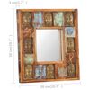 vidaXL Mirror with Buddha Cladding 50x50 cm Solid Reclaimed Wood