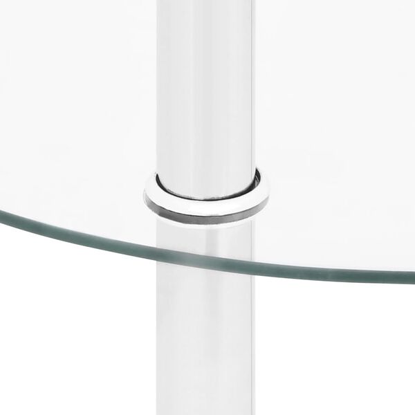 vidaXL 2-Tier Side Table Transparent 38 cm Tempered Glass