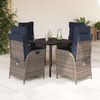 vidaXL 5 Piece Garden Dining Set with Cushions Grey Poly Rattan