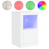 vidaXL Side Cabinets with LED Lights 2 pcs White Engineered Wood