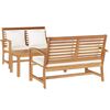 vidaXL Garden Sofa Set 3 pcs Natural Solid Teak Wood
