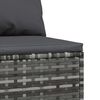 vidaXL Garden Middle Sofas with Cushions 2 pcs Grey Poly Rattan