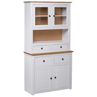 vidaXL Highboard White 93x40.5x180 cm Solid Pine Panama Range