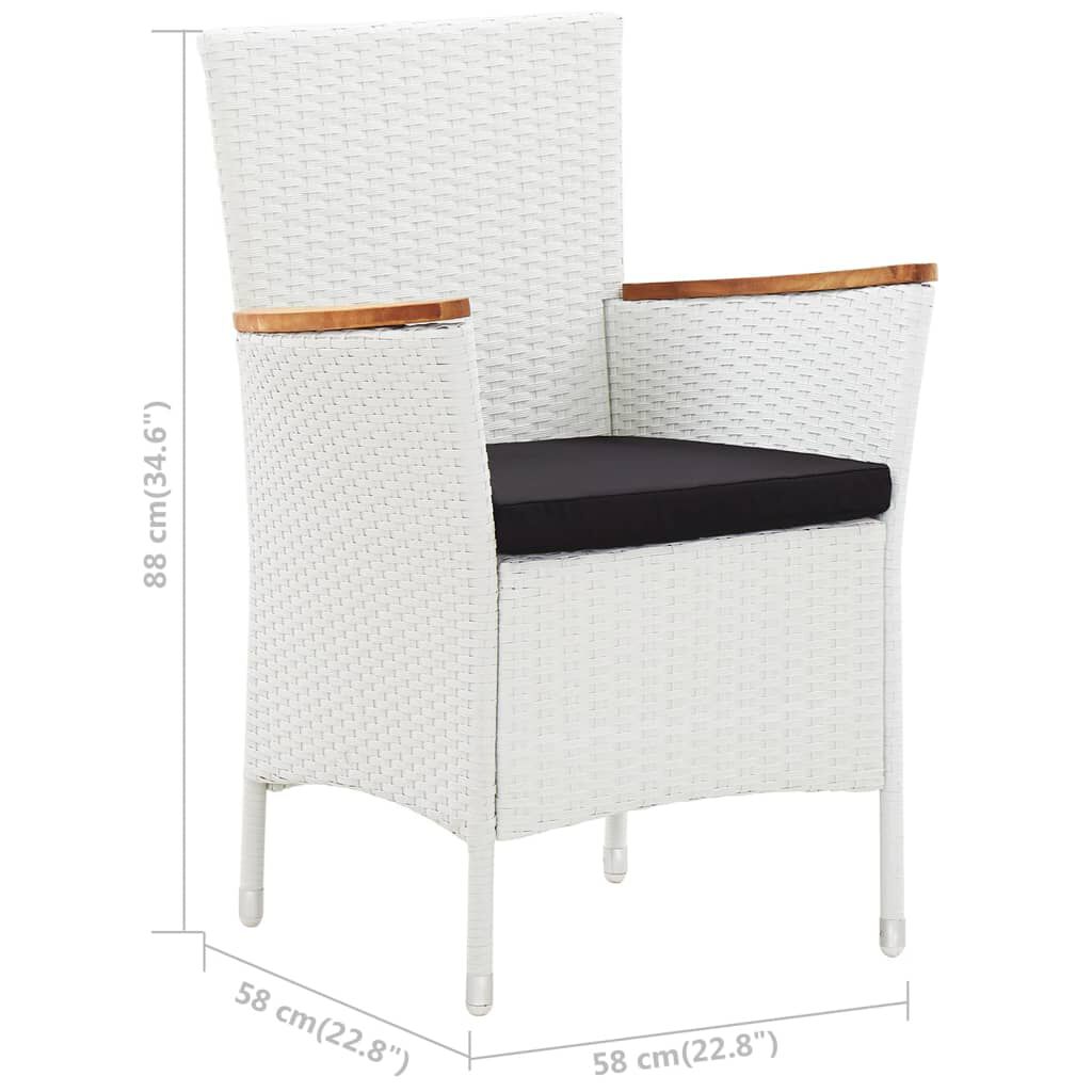vidaXL 9 Piece Outdoor Dining Set Poly Rattan White