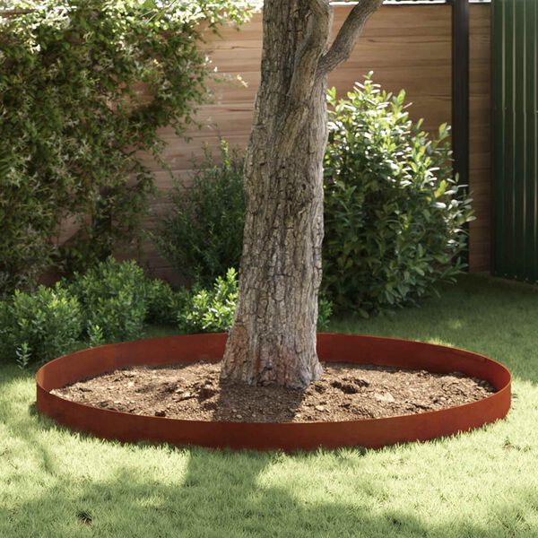 vidaXL Lawn Edging 4 pcs Rusty 450 x 0.05 x 25 cm Weathering Steel