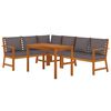 vidaXL 5 Piece Garden Dining Set with Cushions Solid Wood Acacia