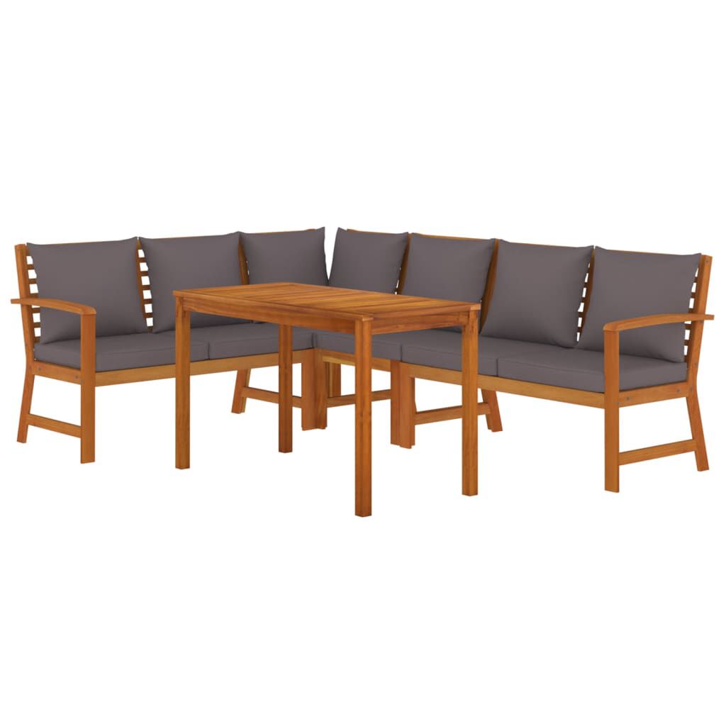 vidaXL 5 Piece Garden Dining Set with Cushions Solid Wood Acacia