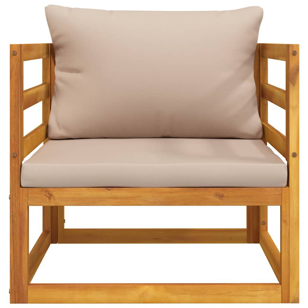 vidaXL Garden Chair with Taupe Cushions Solid Wood Acacia