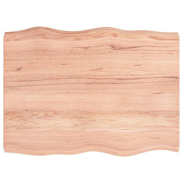 vidaXL Table Top Light Brown 80x60x(2-6) cm Treated Solid Wood Live Edge