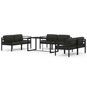 vidaXL 7 Piece Garden Lounge Set with Cushions Aluminium Anthracite