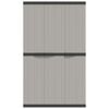 vidaXL Outdoor Storage Cabinet Grey and Black 97x37x165 cm PP