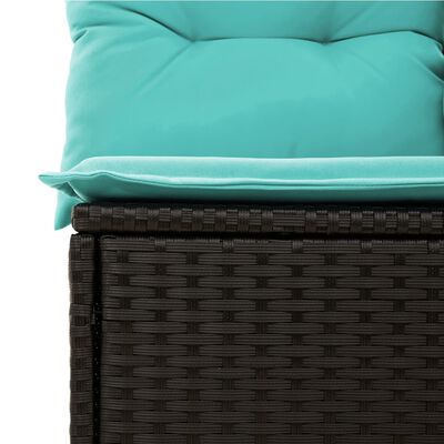 vidaXL 4 Piece Garden Sofa Set with Cushions Black Poly Rattan