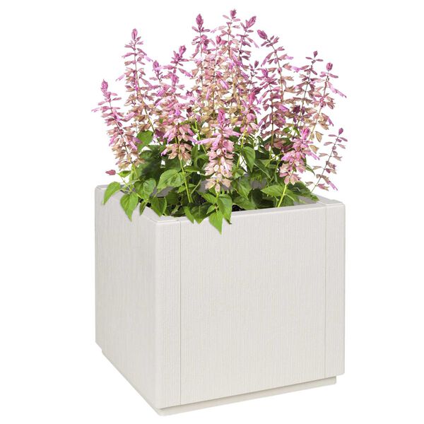 vidaXL Garden Planter White 36x36x35 cm PP