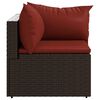 vidaXL Garden Corner Sofas with Cushions 2 pcs Brown Poly Rattan