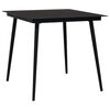 vidaXL Garden Dining Table Black 80x80x74 cm Steel and Glass