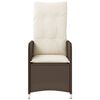 vidaXL Reclining Garden Chair with Cushions Brown Poly Rattan