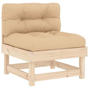 vidaXL Middle Sofa with Cushions Solid Wood Pine